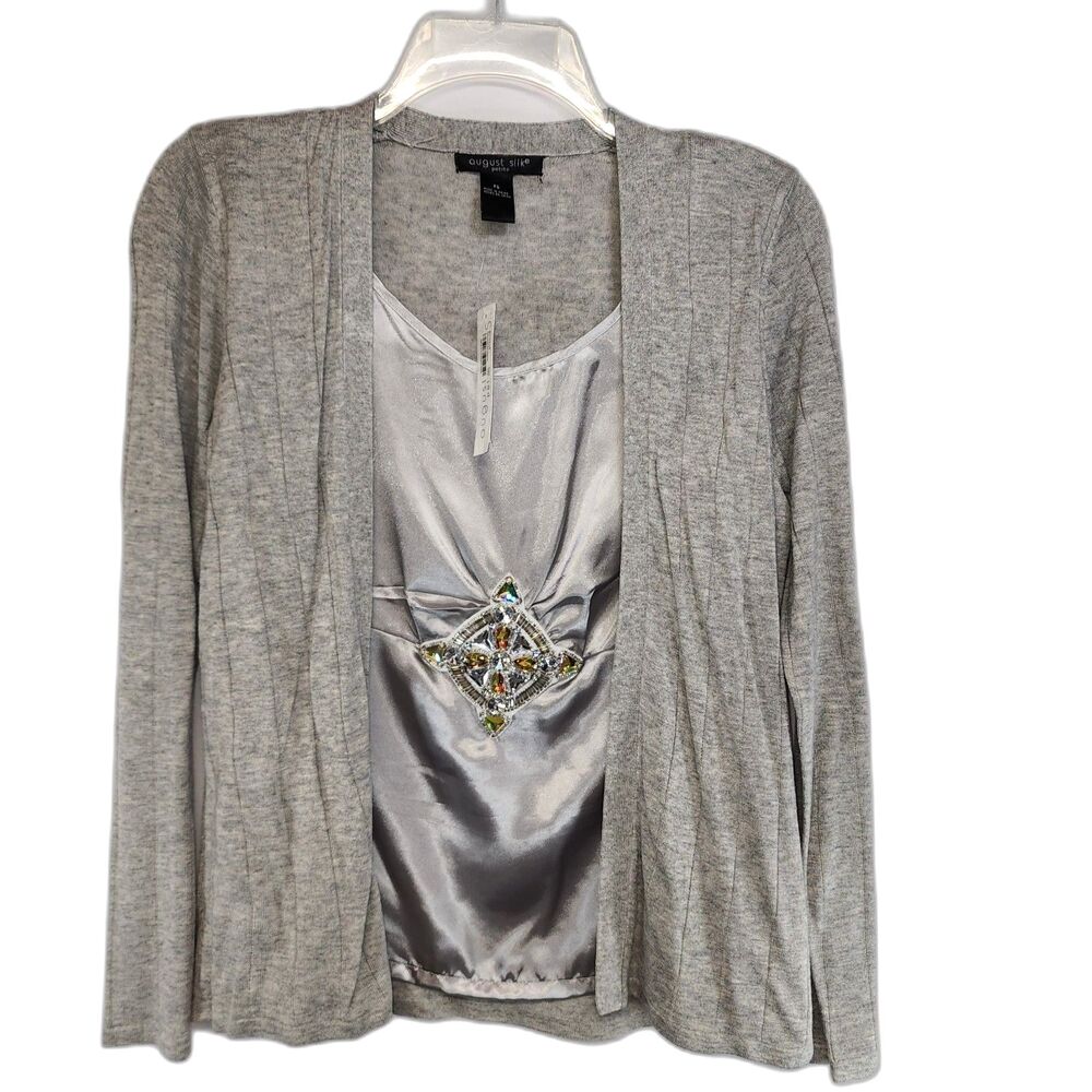NWT August Silk Grey Tank Top Sweater Size PS